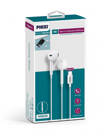 In Ear Kopfhörer USB-C Anschluß Phixi HS6361 Meter 