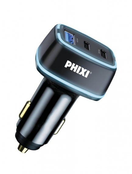 Phixi UPD4275 75W Auto Ladeadapter mit 3 Ausgängen
