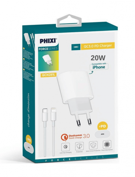 20W für iPhone Lightning Ladegerät Set Ultra Schnell Ultimate mit 1 Meter Ladekabel UPD4118L