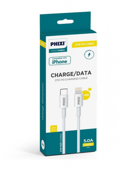 27W Lightning zu Type-C Schnell iPhone Ladekabel Phixi CB412L